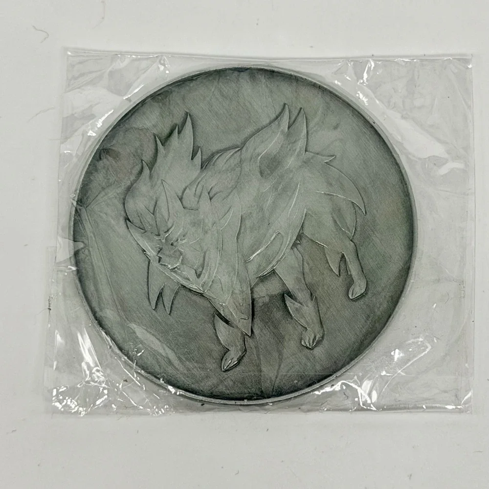 Pokemon Zacian Zamazenta Metal Coin Sword and Shield Collectible Silver Tone New